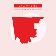 Vector illustration vector of Crawford map Arkansas