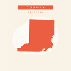 Vector illustration vector of Conway map Arkansas
