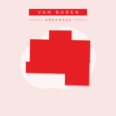 Vector illustration vector of Van Buren map Arkansas