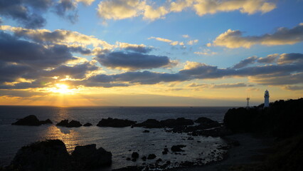 Obraz premium sunset over the sea at Shiono misaki