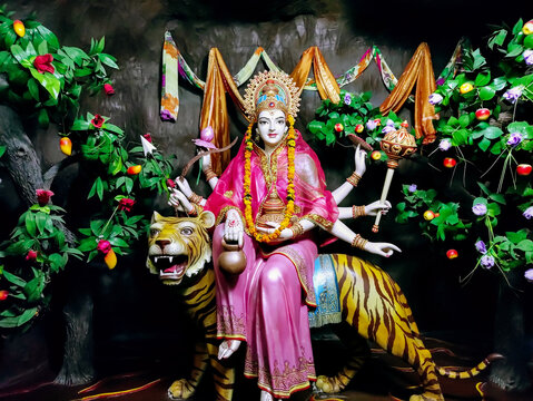 Goddess Kushmanda Devi for the fourth Navadurga of Navratri festival
