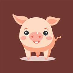 Obraz na płótnie Canvas cartoon of pig vector flat illustration