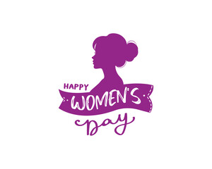 International Happy Women's Day woman face illustration