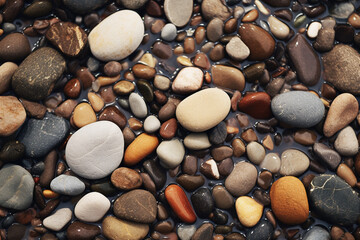 Fototapeta na wymiar Sea Wet Stones Close-up Abstract