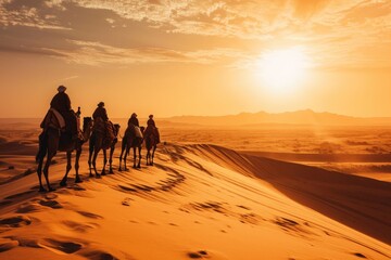 Fototapeta na wymiar Camels in desert