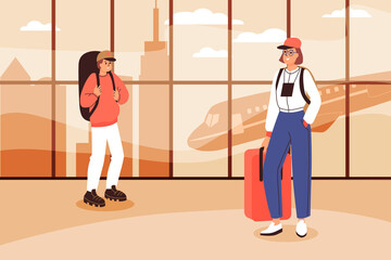 Hand drawn people illustration