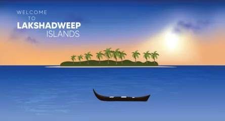 Gordijnen welcome to lakshadweep island vector poster © ArtDown