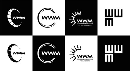 WWM logo. W W M design. White WWM letter. WWM, W W M letter logo design. Initial letter WWM letter logo set, linked circle uppercase monogram logo. W W M letter logo vector design.	
