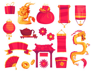 Gradient Chinese new year elements