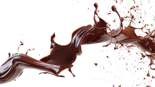 chocolate streams isolated on white