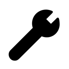 Mechanical wrench simple black icon isolated on white vector