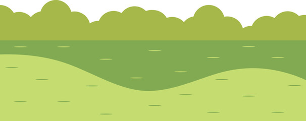 Green Field Illustration Element