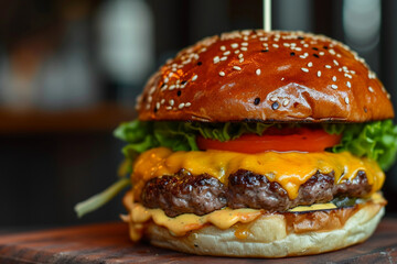 A mouthwatering cheese burger