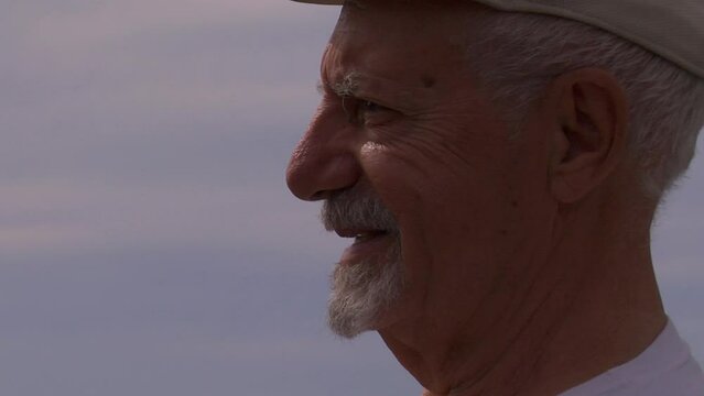 Senior Man Gazes at the San Francisco Bay Area