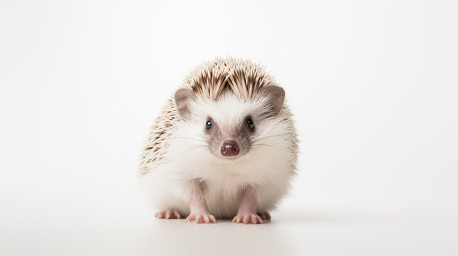 photograph hedgehog on a white background