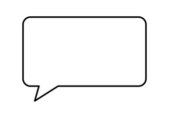 Icono negro de bocadillo de hablar vac&iacute;o.