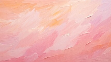Vibrant impressionist paint strokes in pink and peach fuzz shades - abstract background in trendy 2024 colors
