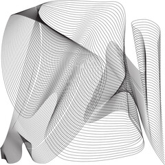 Black Abstract Wave Distorted Shape