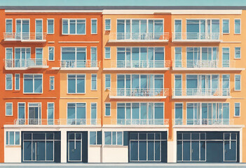 Naklejka premium collection of houses, large and small and modern