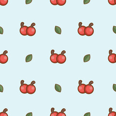 red cherry vector illustration. red cherry seamless pattern