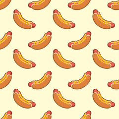 hotdog vector illustration, hotdog seamless pattern