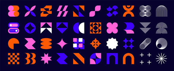 Abstract geometric shapes set