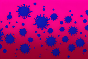 Silhouettes of Infectious Bacteria Pathogen Viruses floating in the blood stream for bacillus, covid, or flu epidemic diseases Virology Biology Medical Theme Abstract Backdrop