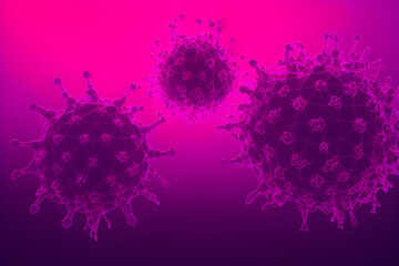 3D rendered illustration of Infectious Bacteria Viruses floating in the blood stream for bacillus, covid, or flu epidemic diseases Virology Biology Medical Theme Abstract Background