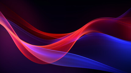 Fototapeta premium Abstract neon dark background with wavy glowing lines