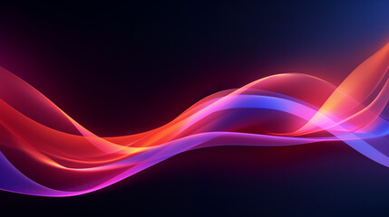 Abstract neon glowing background with wavy lines