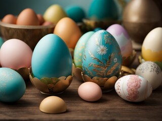 easter eggs on a plate