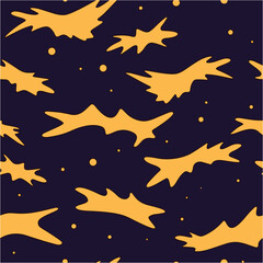 Seamless pattern with bats. Angry bats attack on the sunset. Seamless pattern of halloween bat. Set of halloween backgrounds.