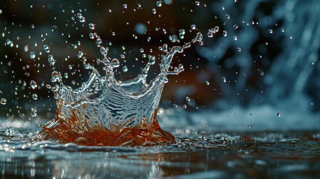 water splash in the rain