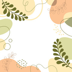 Fototapeta na wymiar Design banner frame flower Spring background with beautiful. flower background for design. Colorful background with tropical plants. Place for your text.