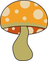 Groovy Mushroom Illustration