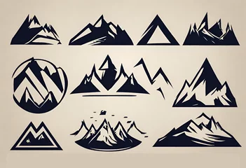 Foto auf Acrylglas Berge set of mountains for logo and designs, isolated background
