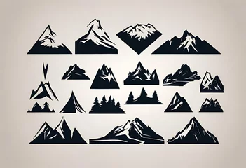 Wall murals Mountains set of mountains for logo and designs, isolated background