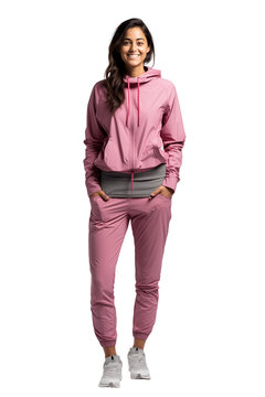 A female in sporty attire pose Isolated