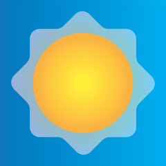 sun icon with blue background. eps 10