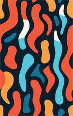 Vector illustration. 70s style desktop backgroun vector version. Colorful Groovy background design concept. Seamless.