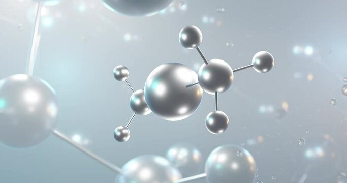 Dimethylmercury rotating 3d molecule, molecular structure of neurotoxins, seamless video