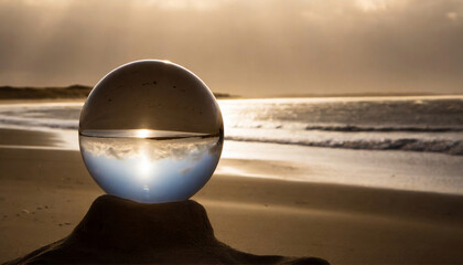 ball with beach inside it