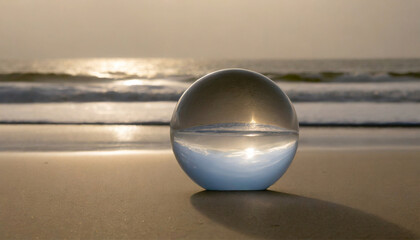 ball with beach inside it