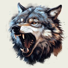 a wolf with sharp teeth