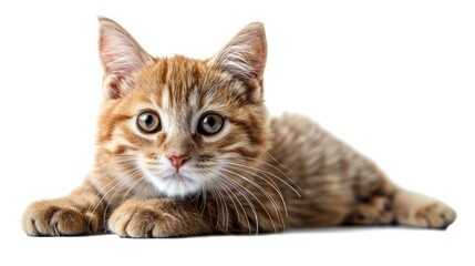 Obraz premium Isolated kitten on a white background