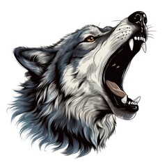 A wolf with its mouth open
 - obrazy, fototapety, plakaty