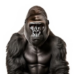 A close up of a gorilla face