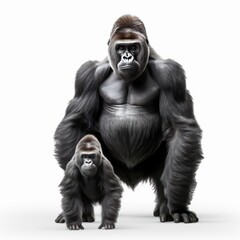 A gorilla and baby gorilla
