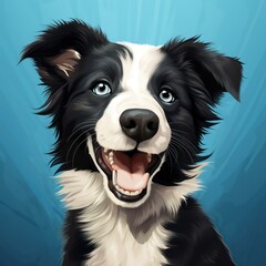 border collie with blue eyes