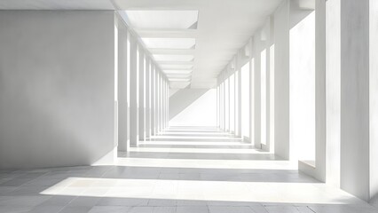 Fototapeta premium Abstract white background architecture, AI generative